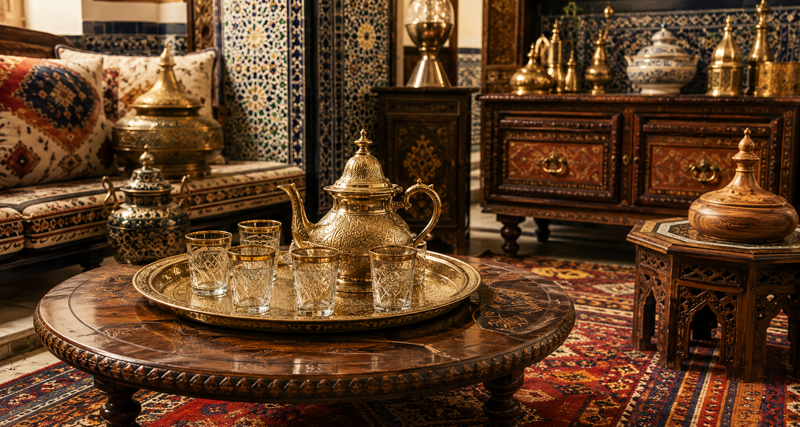 Inspiration pour la maison : salon traditionnel et service à thé